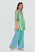 Playpen green and white V neck top