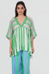 Playpen green and white V neck top