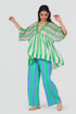 Playpen green and white V neck top