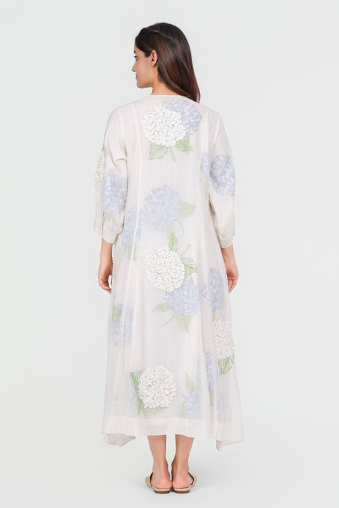 Playpen white 3D embroidered and floral printed dress