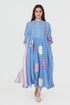 Playpen blue applique and thread embroidered dress