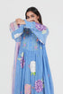 Playpen blue applique and thread embroidered dress