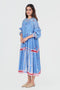 Playpen blue printed and thread embroidered dress