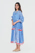 Playpen blue printed and thread embroidered dress