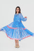 Playpen blue printed and thread embroidered dress
