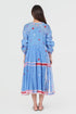 Playpen blue printed and thread embroidered dress