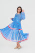 Playpen blue printed and thread embroidered dress