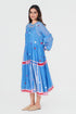 Playpen blue printed and thread embroidered dress