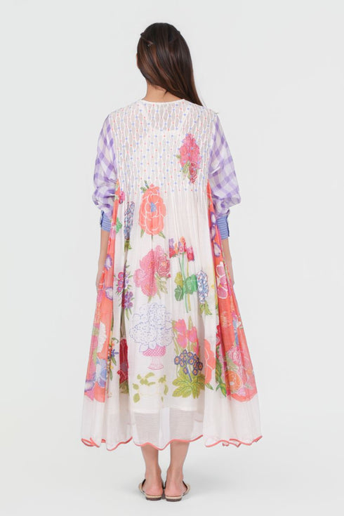 Playpen floral printed dress with smock detail