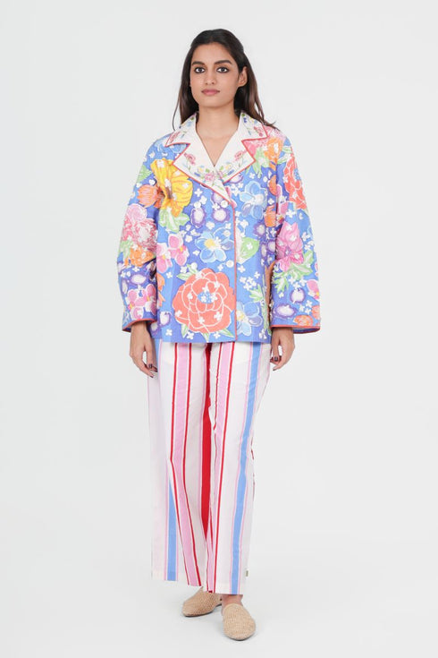Playpen multi color printed, applique and embroidered coat