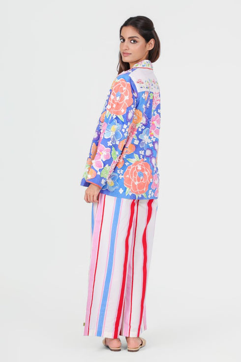 Playpen multi color printed, applique and embroidered coat