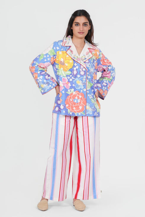 Playpen multi color printed, applique and embroidered coat