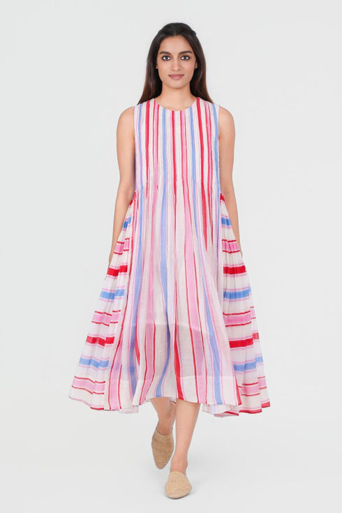 Playpen white printed sleeveless dress