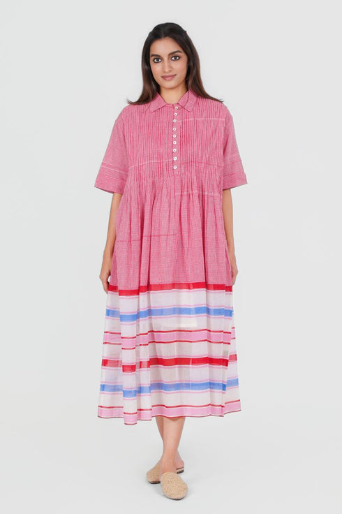 Playpen shirt collar printed dress