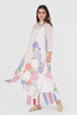 Playpen white floral printed and 3D applique shirt kurta