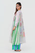 Playpen white printed and thread embroidered with side gathers kurta