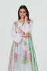 Playpen white printed and thread embroidered with side gathers kurta
