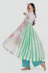Playpen white printed and thread embroidered with side gathers kurta