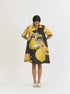 Pomello black and yellow short collared dress