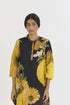 Pomello black and yellow short kurta set