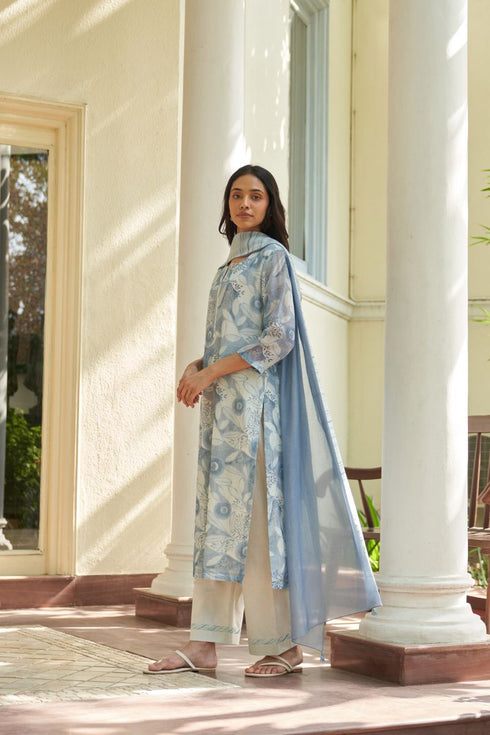 Powder blue kurta set