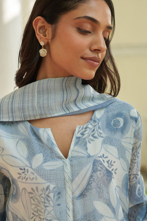 Powder blue kurta set