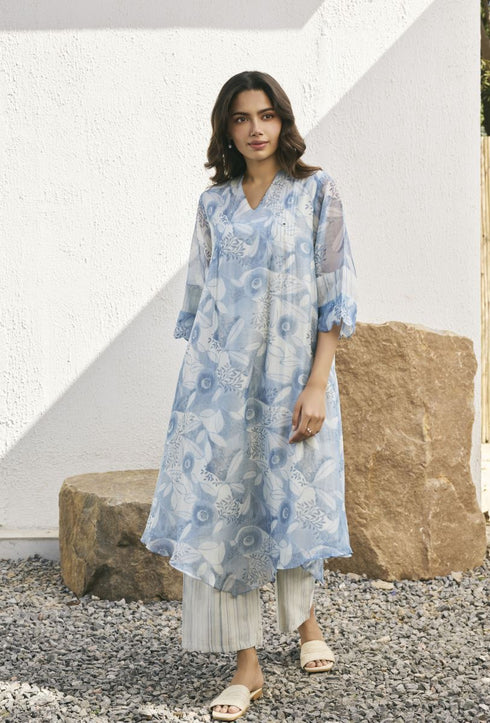 Powder blue pintuck co-ord set