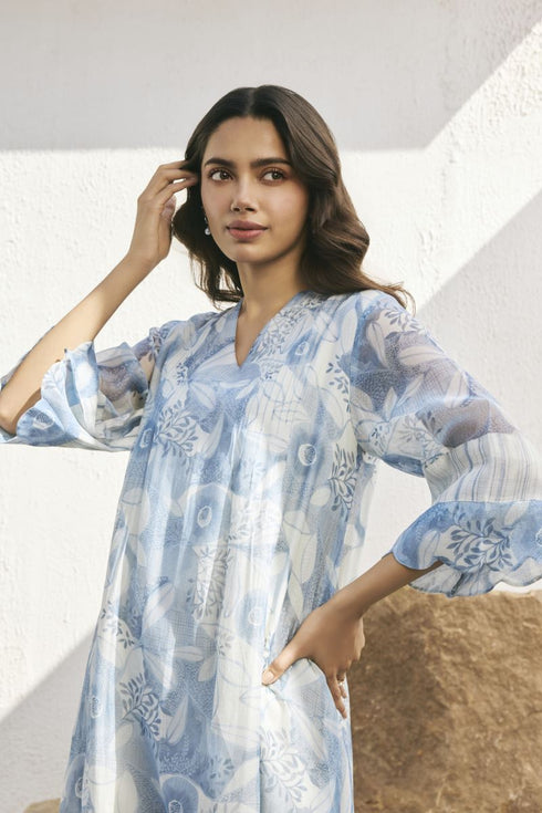 Powder blue pintuck co-ord set