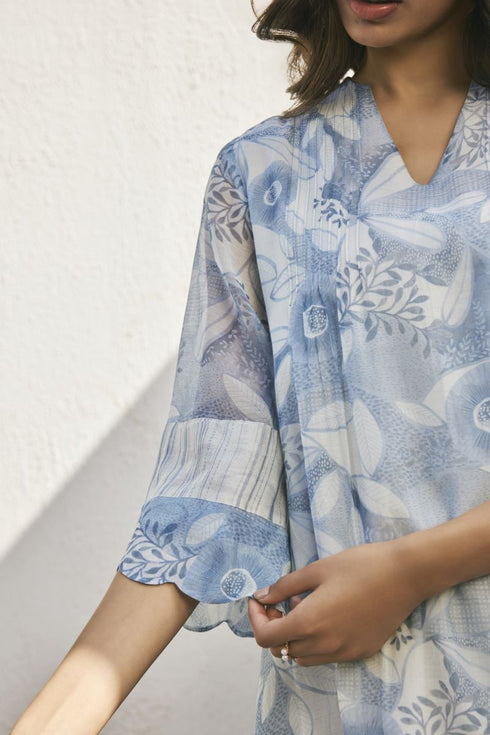 Powder blue pintuck co-ord set