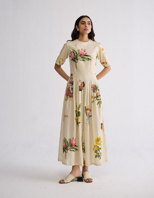 Primavera half pleated dress