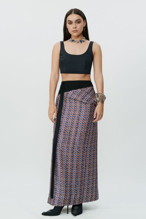 Printed long skirt