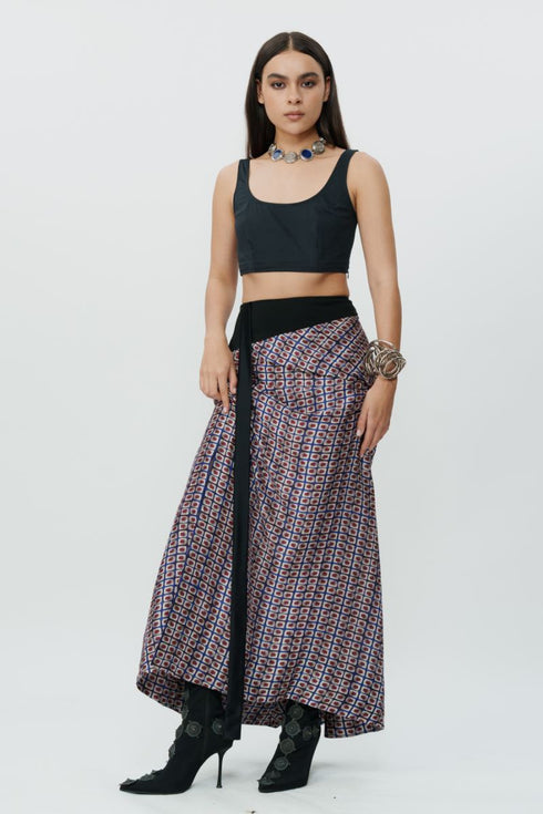 Printed long skirt