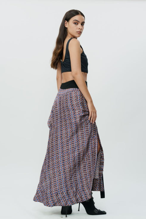 Printed long skirt