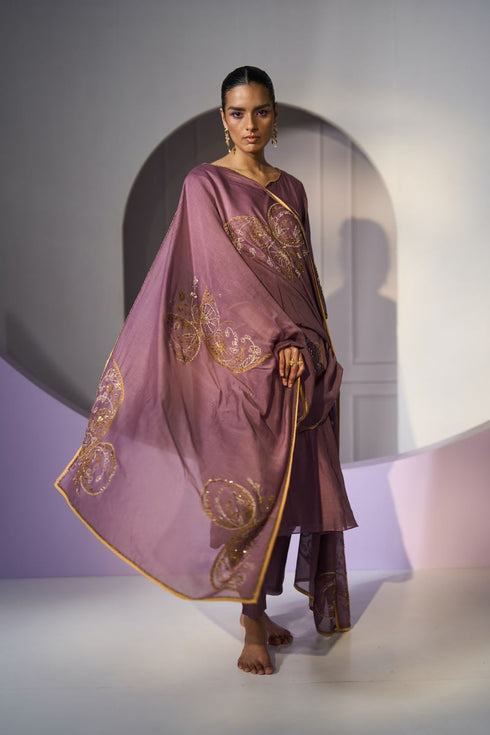 Purple husna dupatta