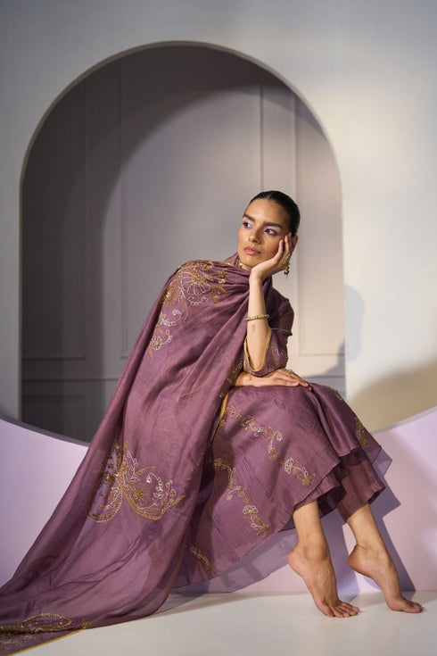 Purple husna dupatta