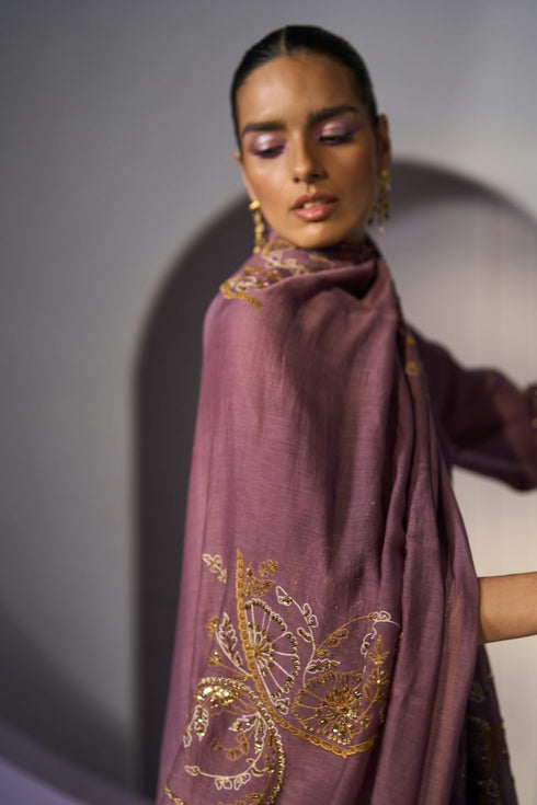 Purple husna dupatta