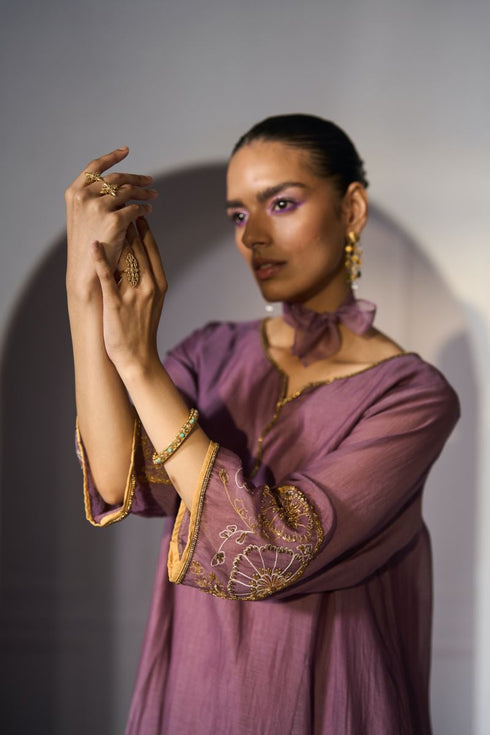 Purple husna kurta with pants