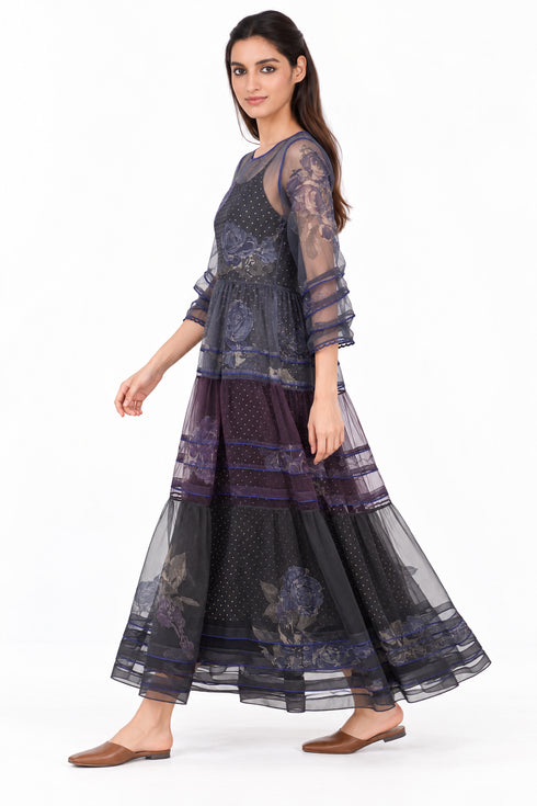 Purple tier dress