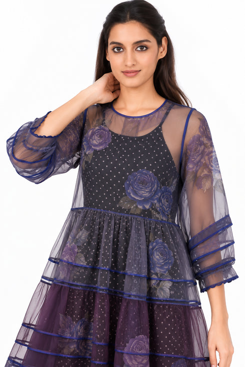 Purple tier dress