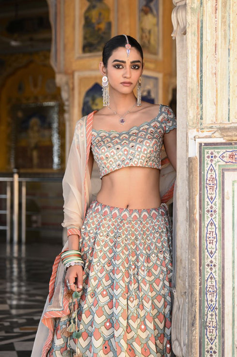 Raas multicolor lehenga set