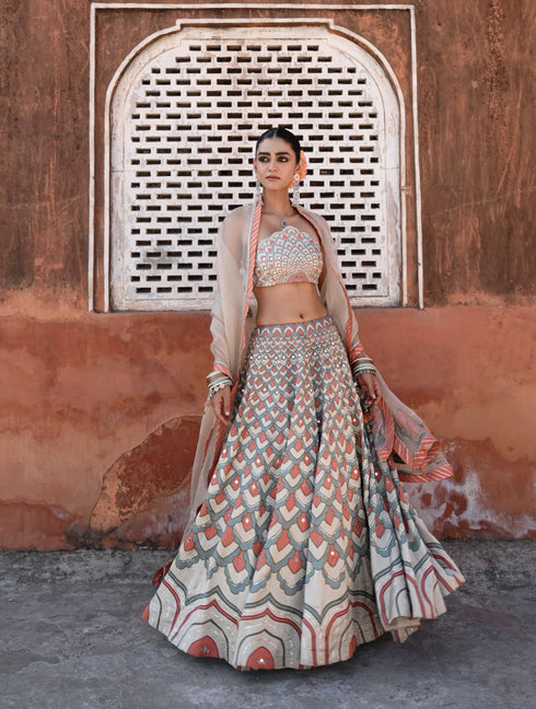 Raas multicolor peacock lehenga set