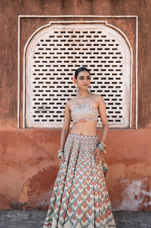 Raas multicolor peacock lehenga set