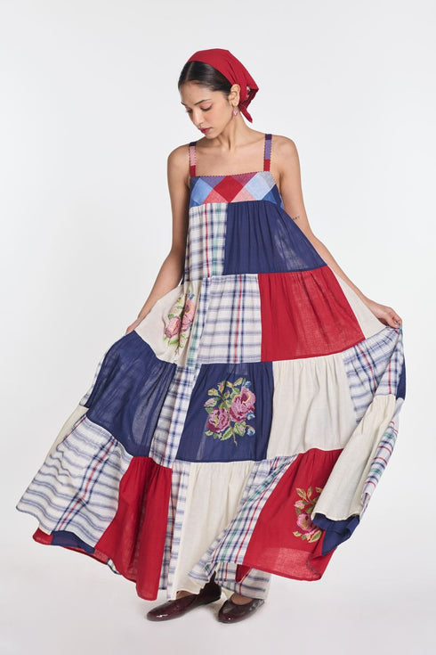 Rafflesia patchwork maxi dress