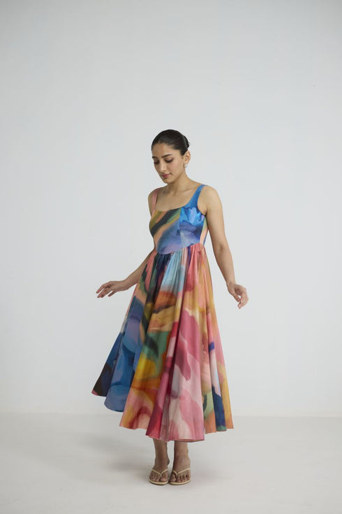 Rainbow garden cherry dress