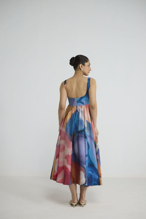 Rainbow garden cherry dress