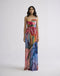 Rainbow garden crepe cowl bralette dress
