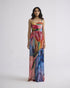 Rainbow garden crepe cowl bralette dress