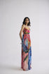 Rainbow garden crepe cowl bralette dress