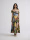 Rain draped off shoulder dress