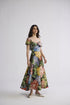 Rain draped off shoulder dress